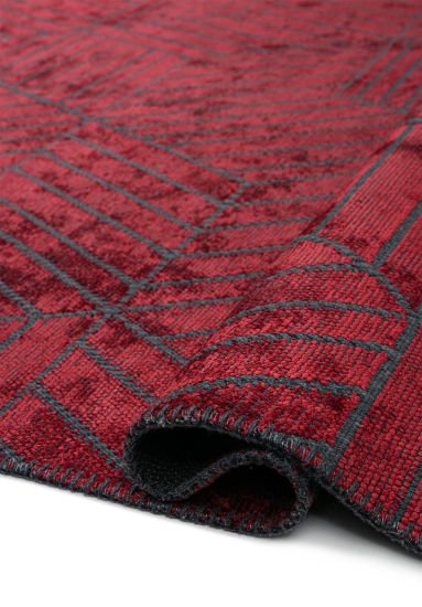 Fantasia Red Geometric Modern Rug