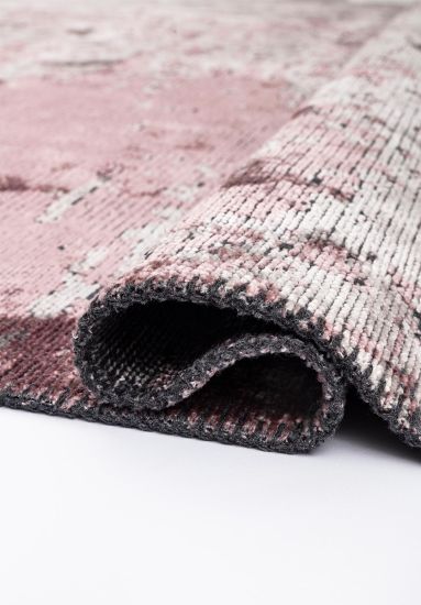 Nimbus Grey & Pink Abstract Living Room Rug