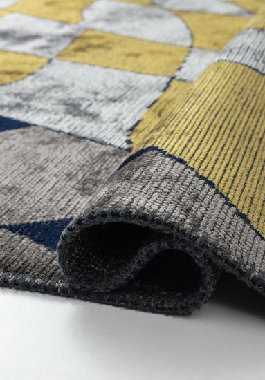 Abstract Grey & Blue Odyssey Modern Rug