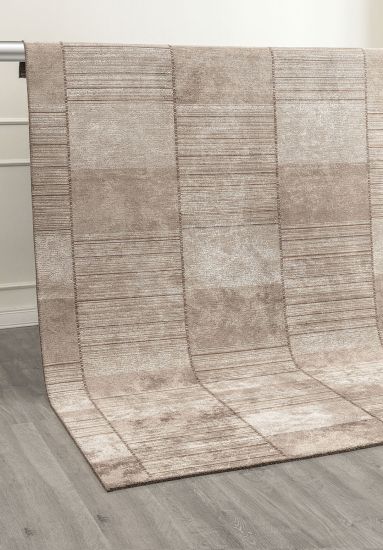 Bright Brown & Cream Geometric Outdoor Rug