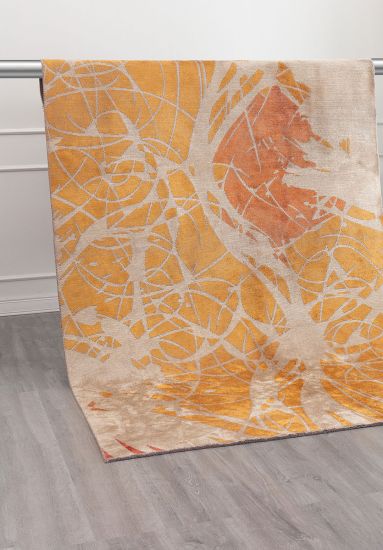 Abstract Yellow Beige Atelier Living Room Rug
