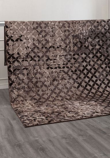 Beamy Brown Floral Living Room Rug