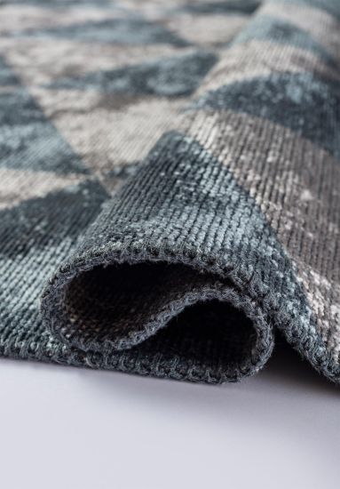 Dazzle Blue & Grey Abstract Outdoor Rug