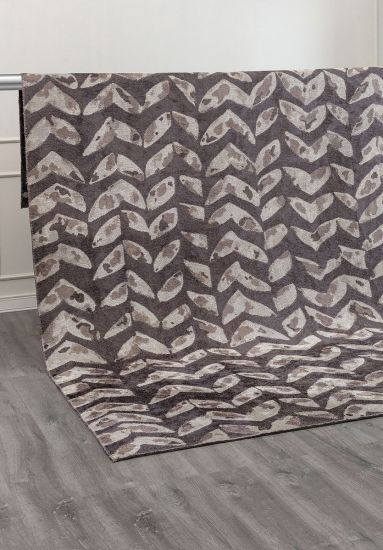 Glistery Brown & Grey Floral Area Rug