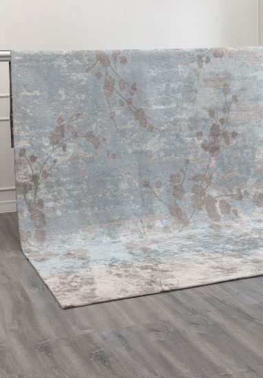 Allegro Blue & Grey Floral Modern Rug
