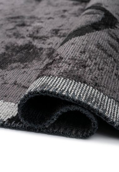 Indoor Grey & Black Anthem Abstract Rug