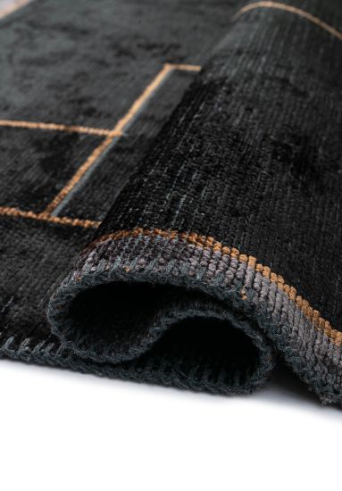 Geometric Black Grey Amora Area Rug