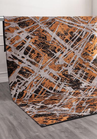 Angel Orange Black Abstract Indoor Rug