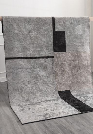 Sizzle Grey Geometric Living Room Rug