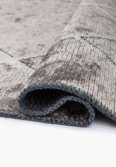 Equinox Grey Geometric Living Room Rug