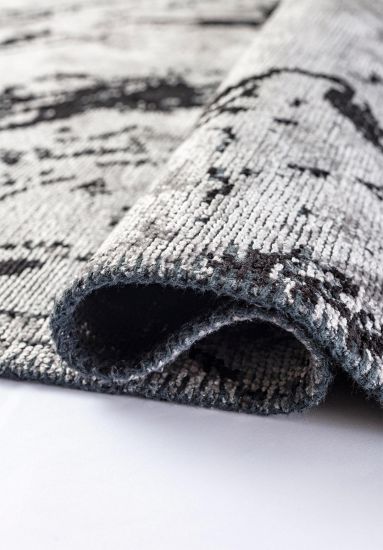 Haven Grey & Black Abstract Living Room Rug