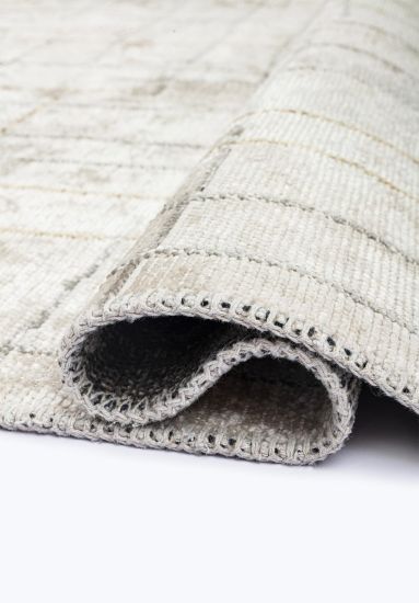 Charcoal Grey & Beige Abstract Modern Rug