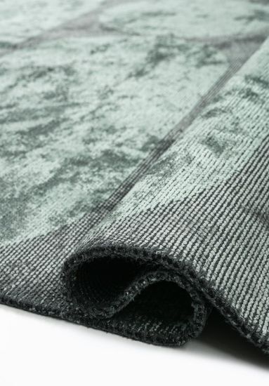 Spectacular Grey & Green Geometric Modern Rug