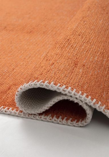 Plain Orange Fresco Living Room Rug