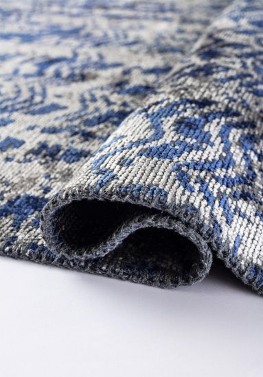 Saffron Blue & Grey Abstract  Outdoor Rug