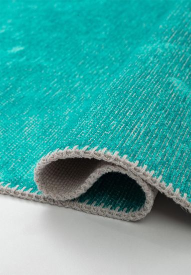 Fresco Green Plain Living Room Rug