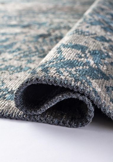Blue & Grey Saffron Abstract Indoor Outdoor Rug