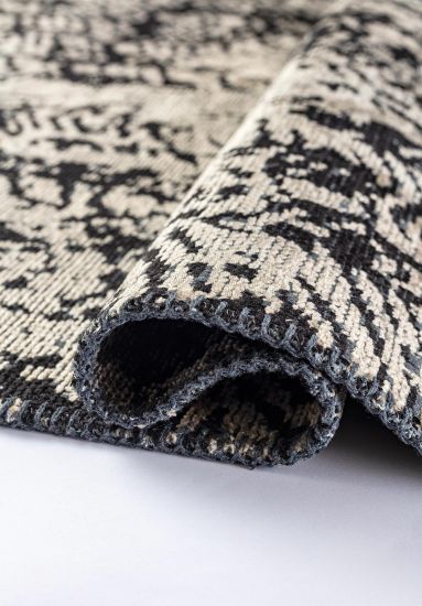 Saffron Black & Grey Abstract Outdoor Rug