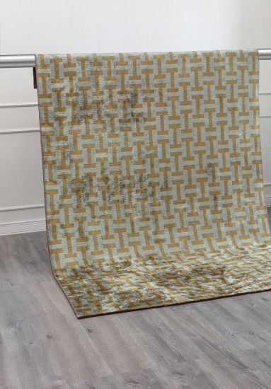 Fjord Brown & Green Geometric Modern Rug
