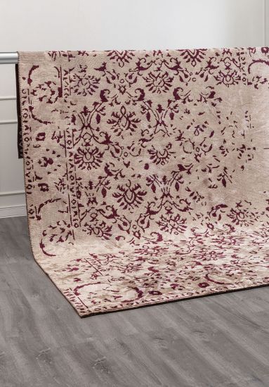 Elantra Beige & Red Floral Living Room Rug