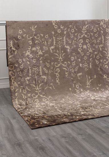 Elantras Brown & Beige Floral Area Rug