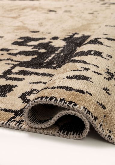 Enchant Beige & Black Abstract Modern Rug