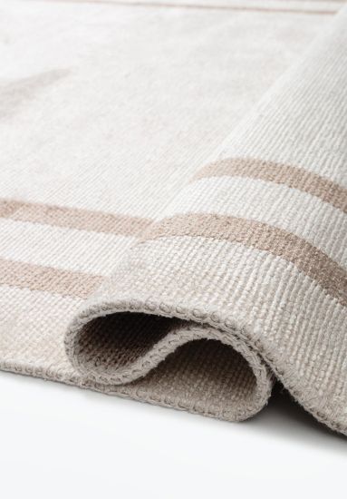 Essencia Cream  & Beige Bordered Area Rug