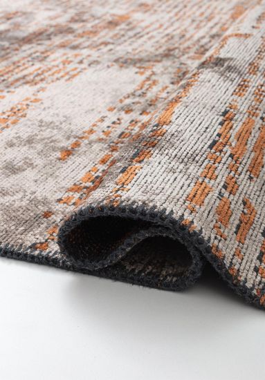 Lagoon Orange & Grey Abstract Living Room Rug