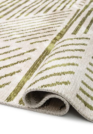 Ferric Green & Grey Geometric Modern Rug