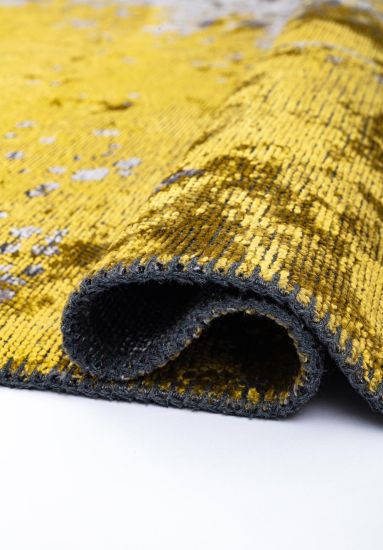 Tundra Yellow & Grey Abstract Living Room Rug
