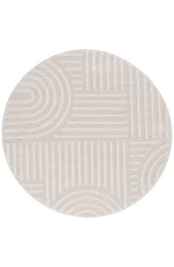 Flute Cream White Geometric Bedroom Area Rug