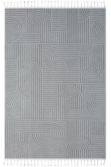 Allure Grey Geometric Bedroom Rug
