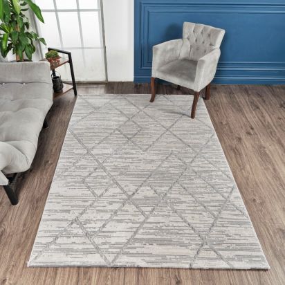 Moratta Grey Scandi Geometric Rug