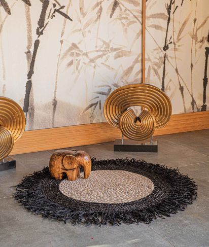 Naturael Brown Black Jute & Sisal Outdoor Area Rug