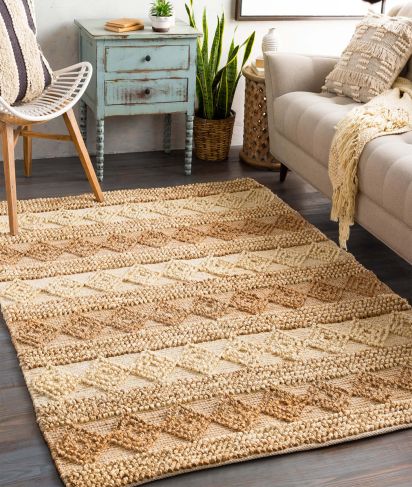 Naturael Beige Brown Jute & Sisal Bohemian Outdoor Area Rug