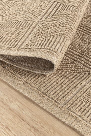 Natura75 Brown Geometric Jute & Sisal Outdoor Area Rug