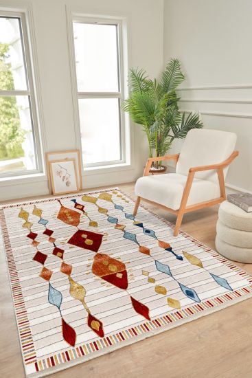 Kolor75 Beige Multicolour Kilim Area Rug