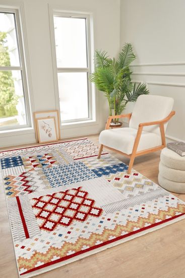 Kolor75 Cream Multicolour Kilim Indoor Rug