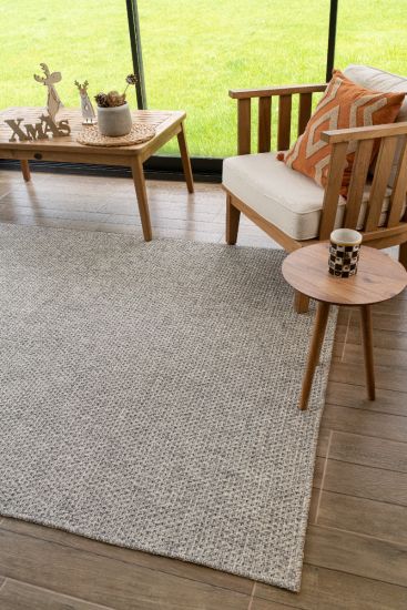 Rosalina Grey Cream Jute Outdoor Rug