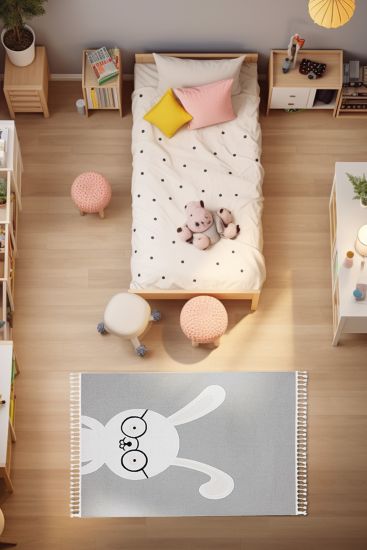 Sparcle Grey Cream Modern Kids Bedroom Rug