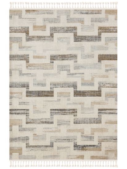 Marque Beige & Brown Stripe Living Room Rug