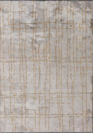 Opulenza  Grey & Yellow Abstract Living Room Rug