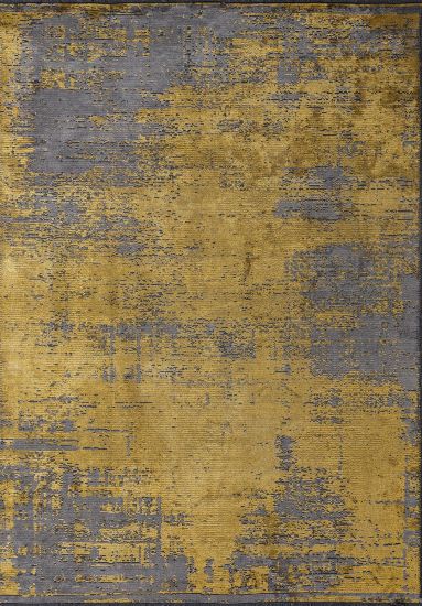 Living Room Area Floret Grey & Yellow Abstract Rug