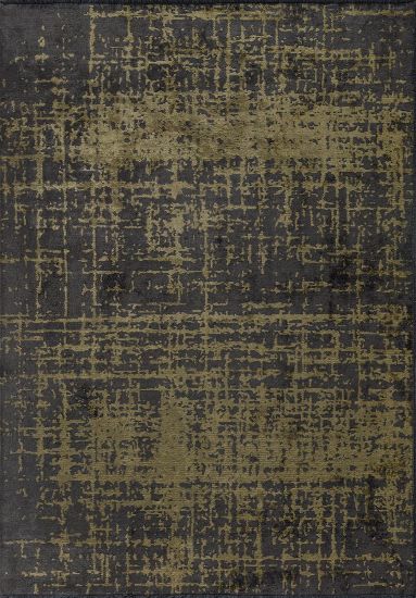 Abstract Tempest Grey & Green Living Room Rug