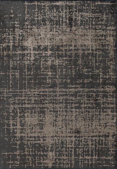 Abstract Tempest Black & Beige Living Room Rug