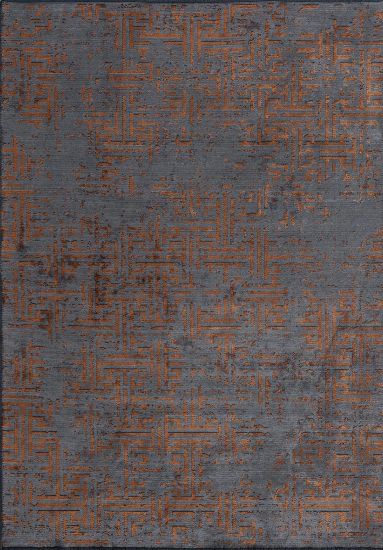 Distressed Orange Grey Breeze Bedroom Rug