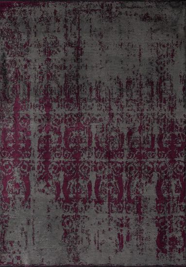 Cennal Grey & Red Distressed Living Room Rug