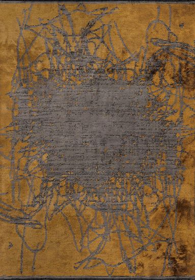 Abstract Yellow Hearthglow Indoor Rug