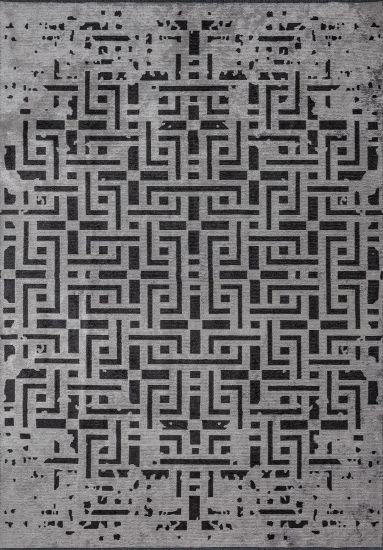 Black & Grey Solstice Distressed Area Rug