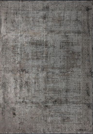 Loomspun Grey Bordered Living Room Rug